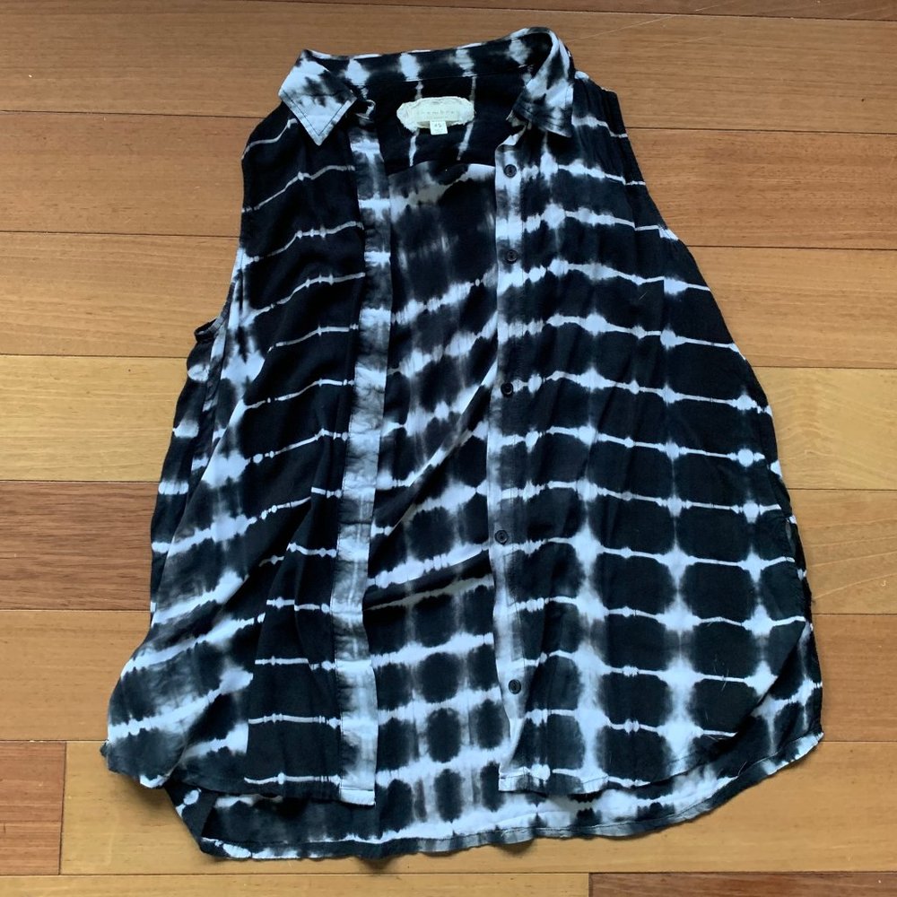 Tie Dye Sleeveless Button Up